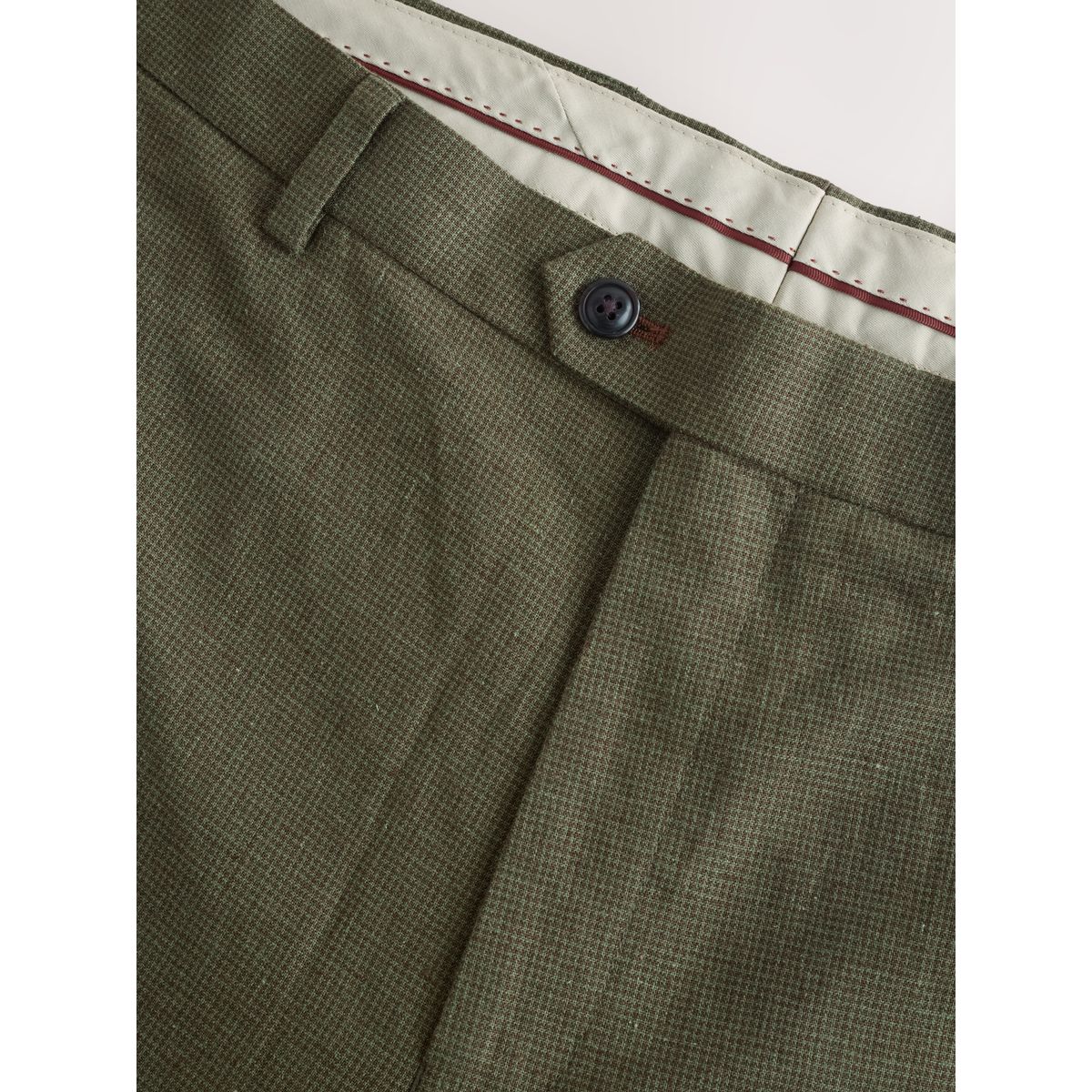 Pantalon de costume standard en lin mélangé vert, NEXT