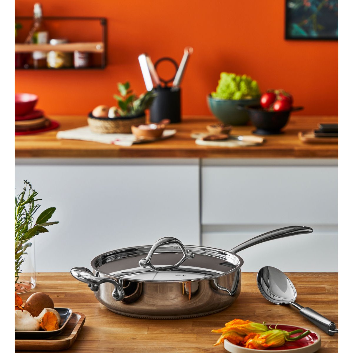 Sauteuse avec couvercle ø26 cm accademia lagofusion inox gris, LAGOSTINA