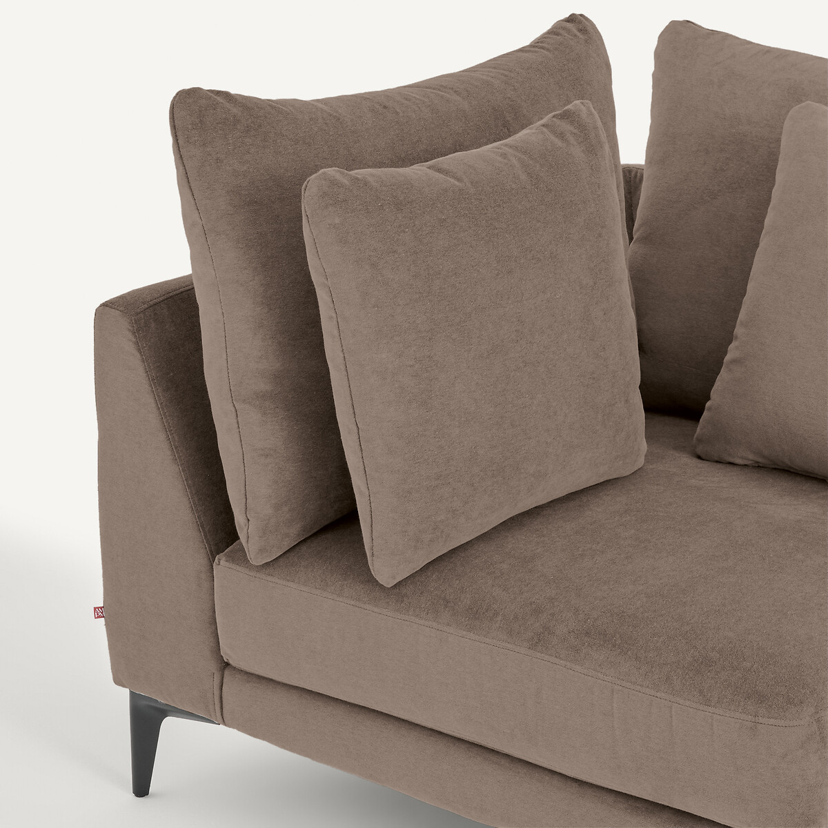 Canapé d'angle en velours stone, MODERNISTE gris moka, EMMANUEL GALLINA X AM.PM