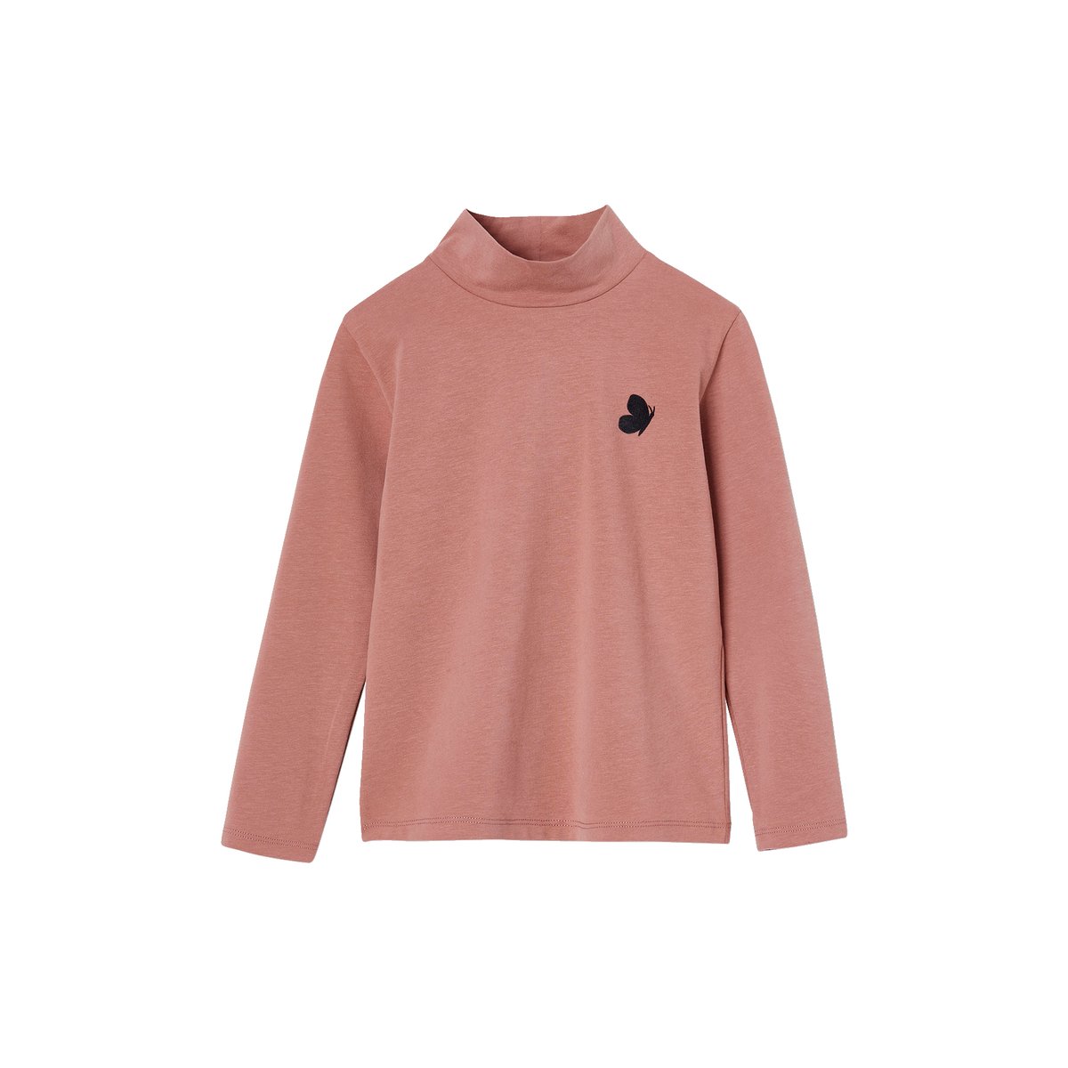 Lot de 3 tee-shirts BASICS à col montant bois de rose, VERTBAUDET