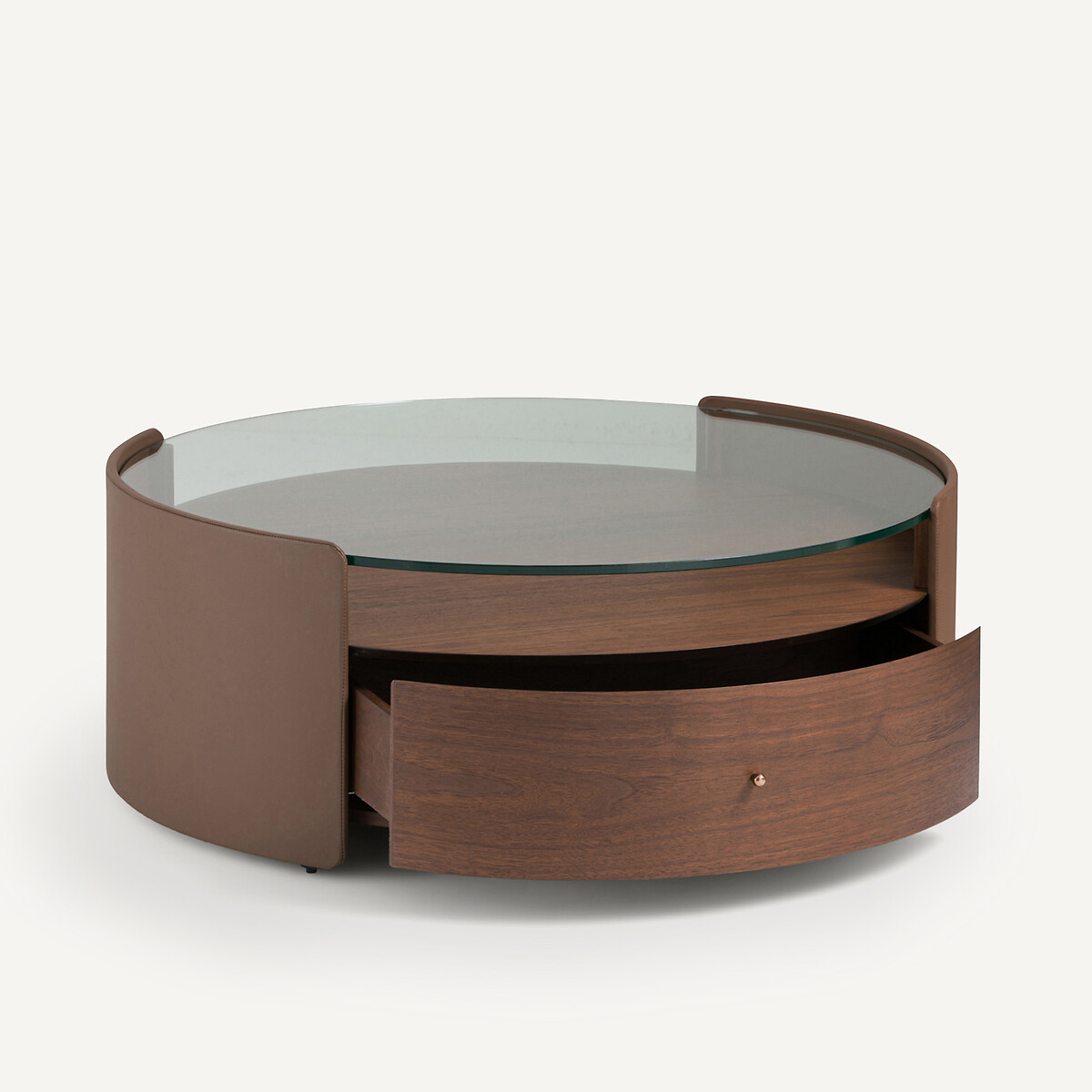 Mesa de centro folheada a pele e nogueira, Firmo nogueira, AM.PM