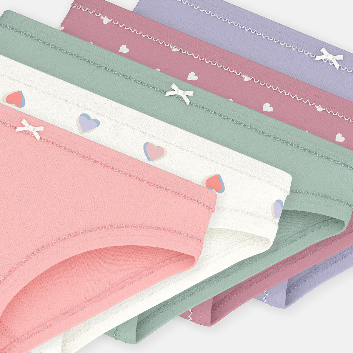 Set van 5 slips in katoen multicolor, PETIT BATEAU