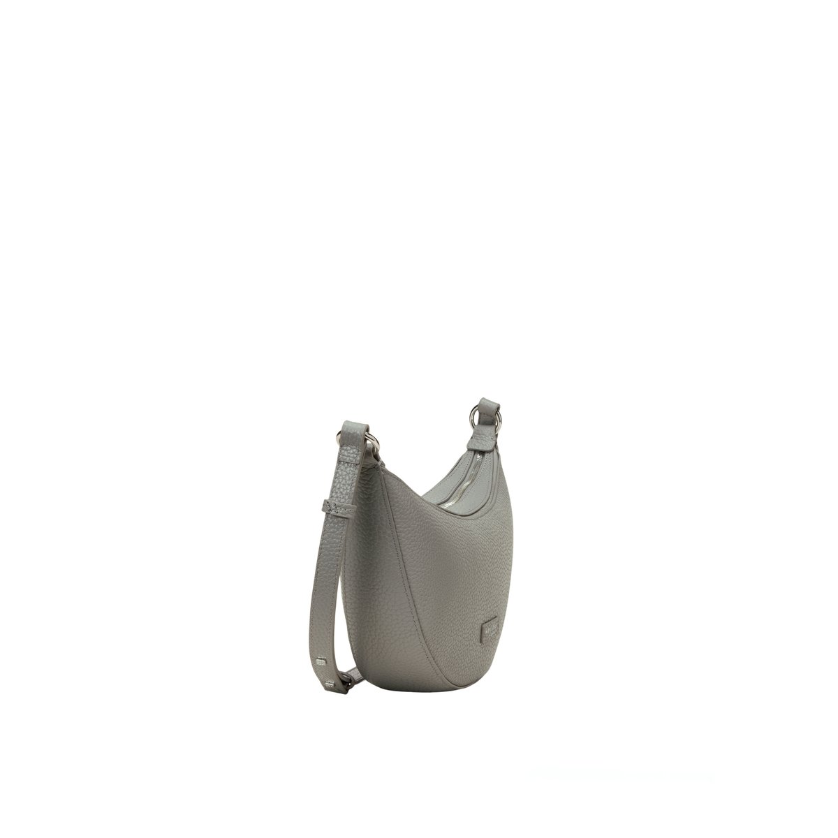 Sac à bandoulière medium en cuir de vache finement grainé gris, MARC O'POLO