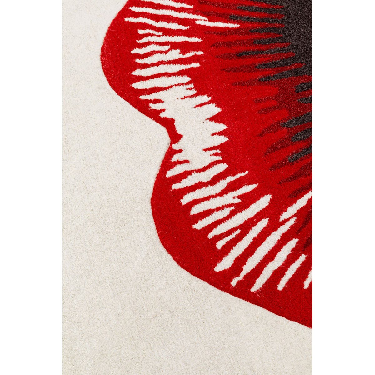 Tapis lèvres en coton et viscose rouge, KARE DESIGN