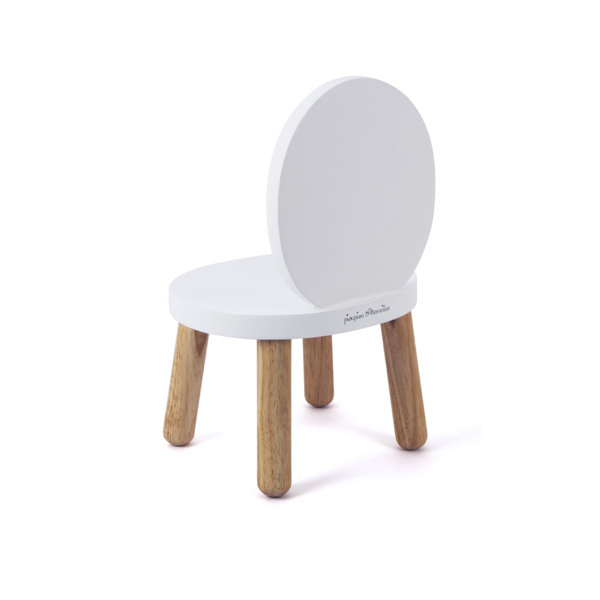 Lot de 2 Ma première chaise Enfant Ovaline Blanc 1-4 ans blanc et bois, PIOUPIOU ET MERVEILLES