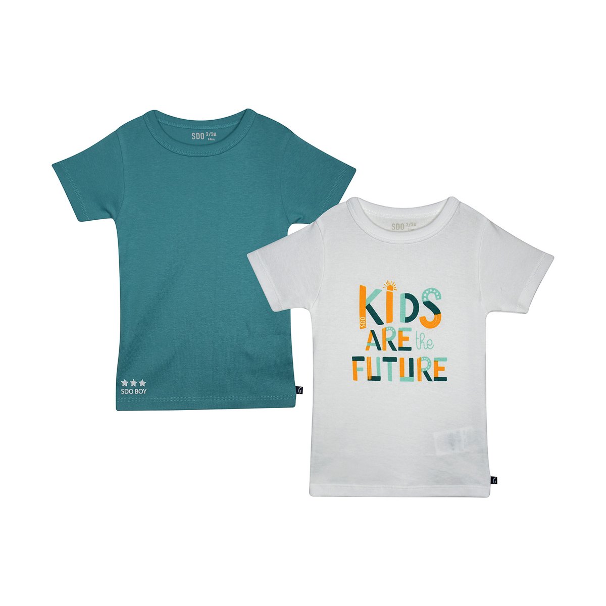 Lot de tee shirts moussa manches courtes enfant vert, SUCRE D'ORGE