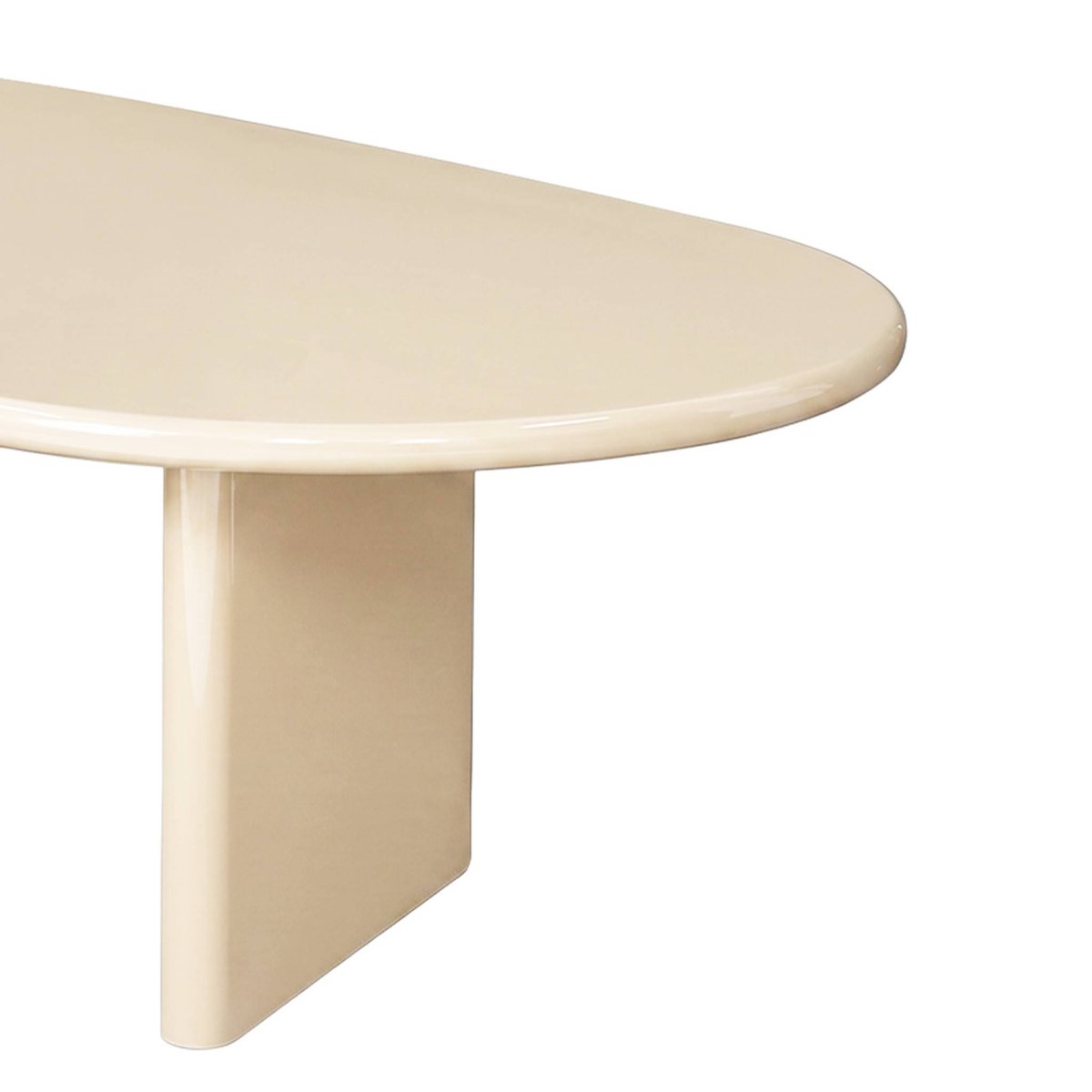 Table basse ovale finition glossy RUMI crème, SWEEEK