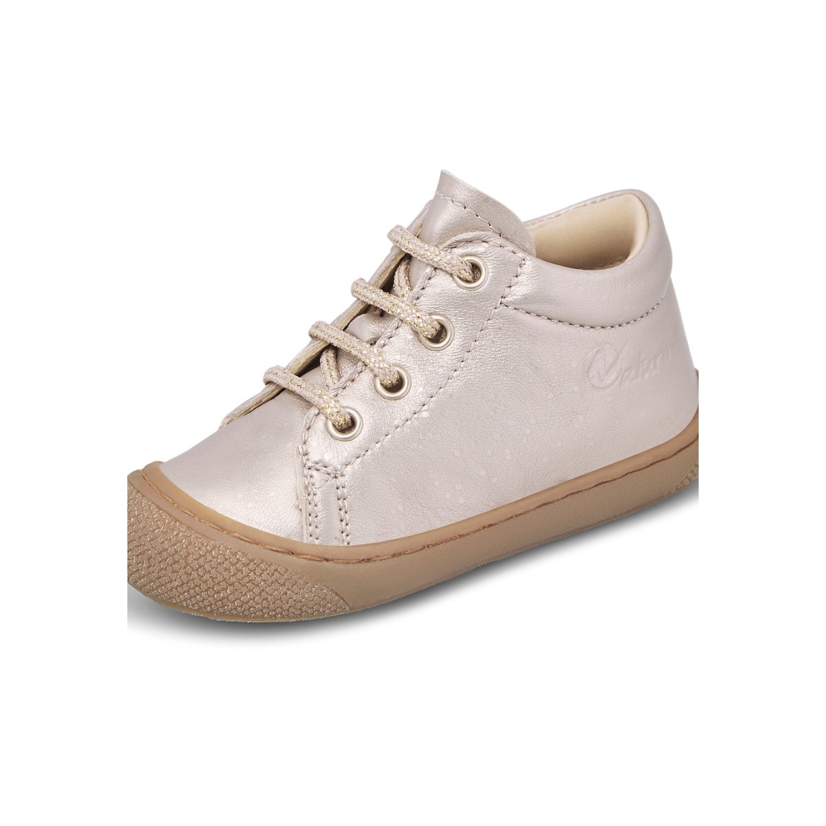 Chaussures premiers pas en cuir COCOON ZIP rose poudré-, NATURINO