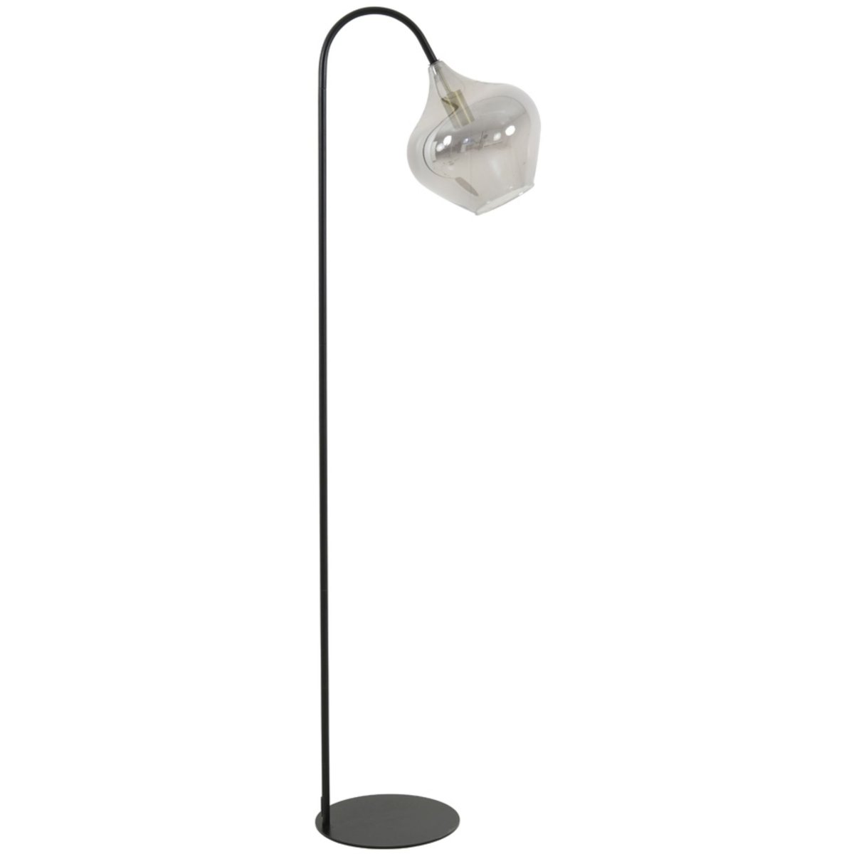 Lampadaire Verre RAKEL fumée, LIGHT & LIVING