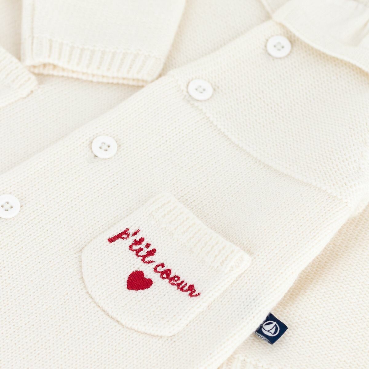 Knitted Baby Jumpsuit light beige, PETIT BATEAU