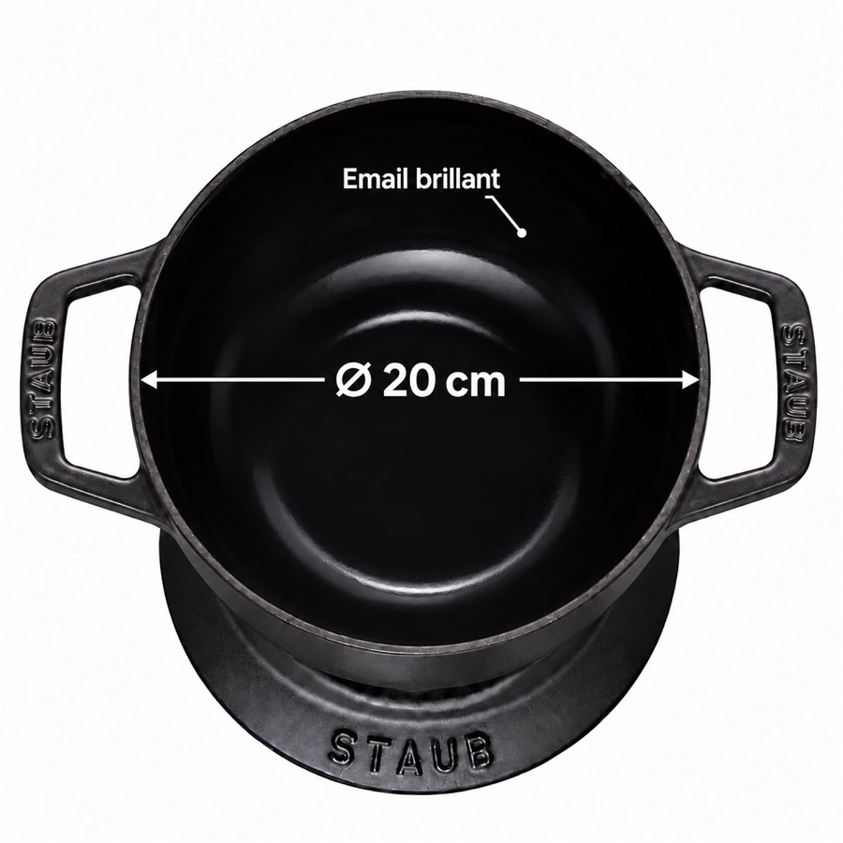 STAUB Service à fondue fonte 18 cm. induction. four. Cerise cerise, STAUB
