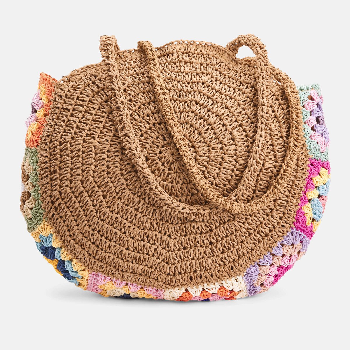Sac panier porté épaule, Killie beige/multicolore, PIECES