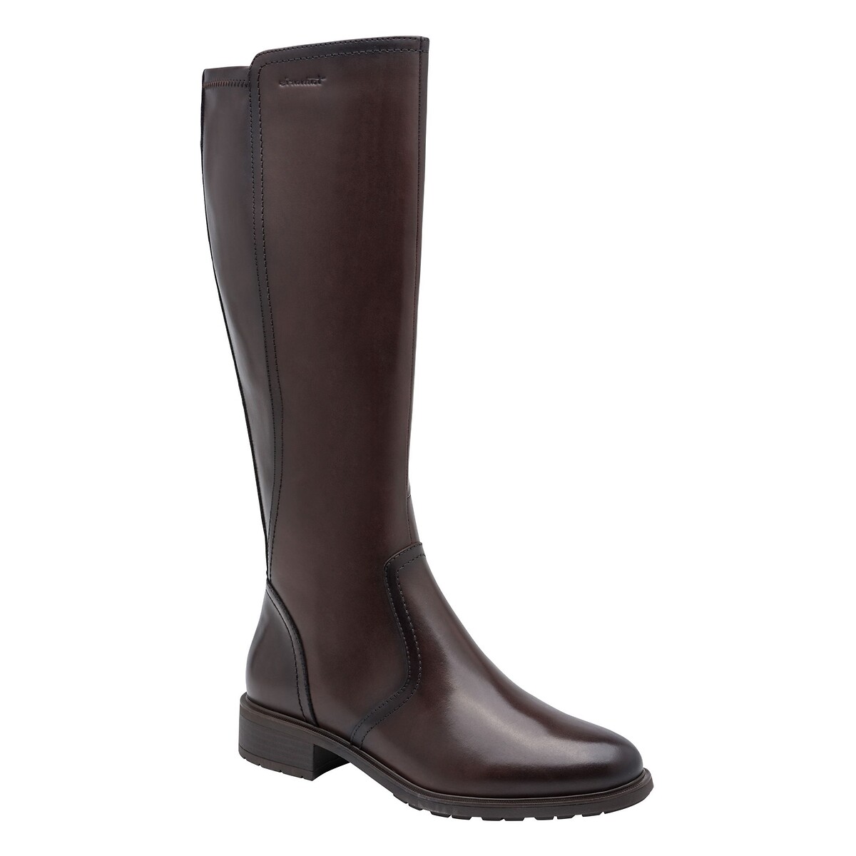 Flache Stretch-Stiefel dunkelbraun, TAMARIS