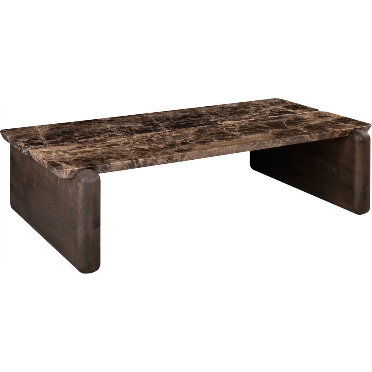 Table basse en marbre brun foncé, RECOLLECTION
