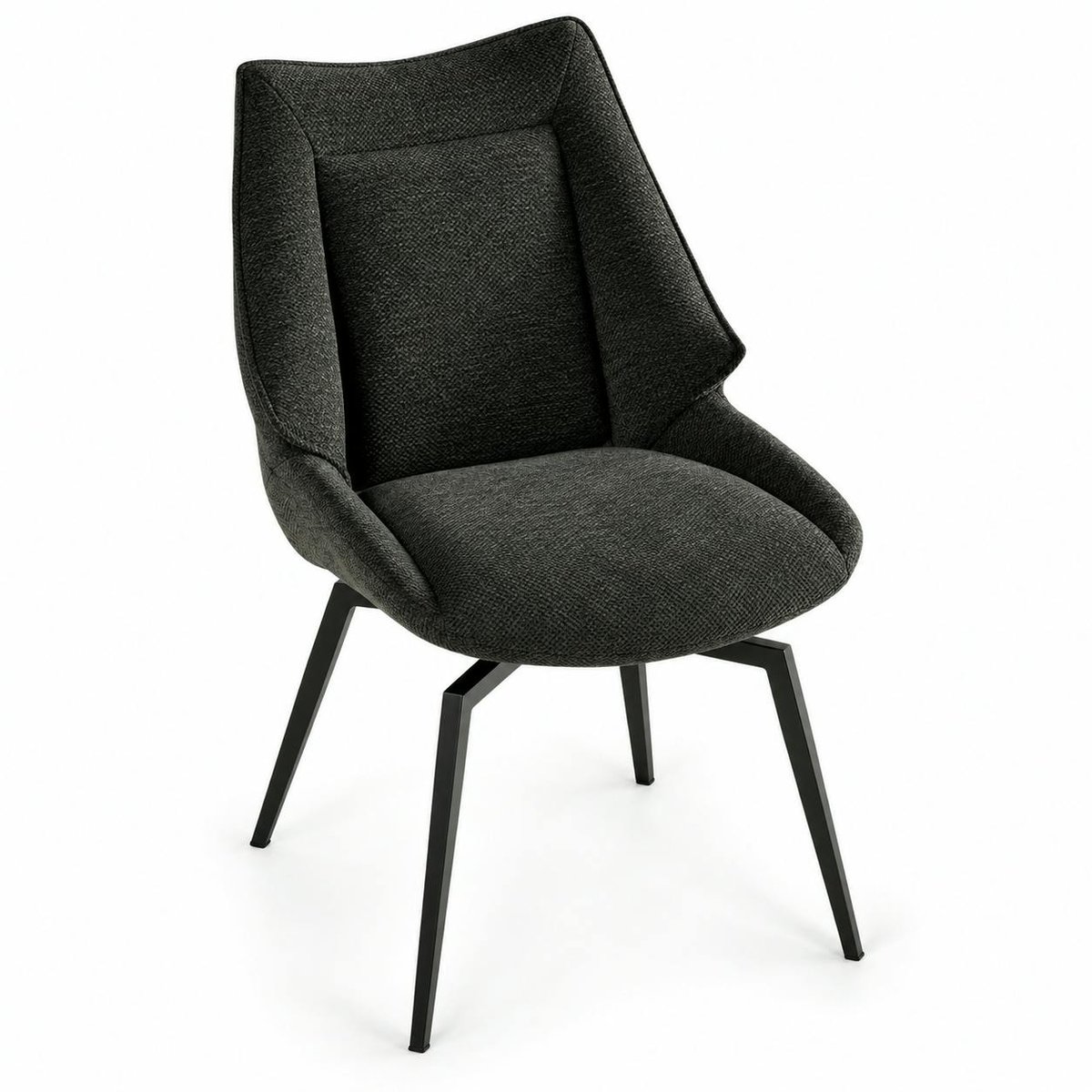 Chaise design tissu microfibre anthracite (lot de 2) IENA anthracite, PIER IMPORT