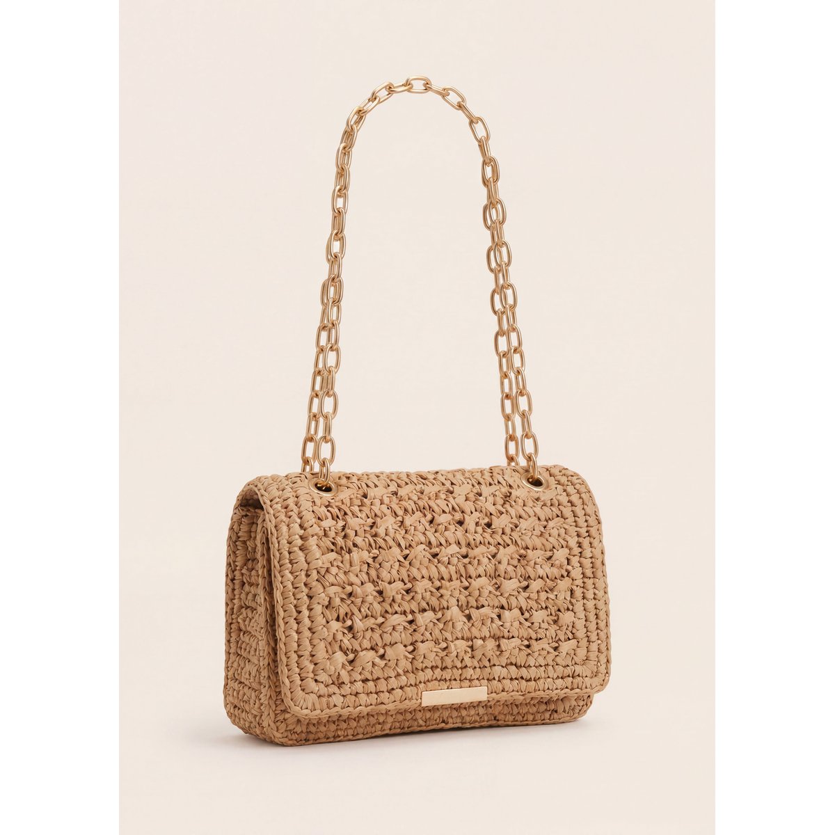 Sac besace en paille naturel, LA FEE MARABOUTEE