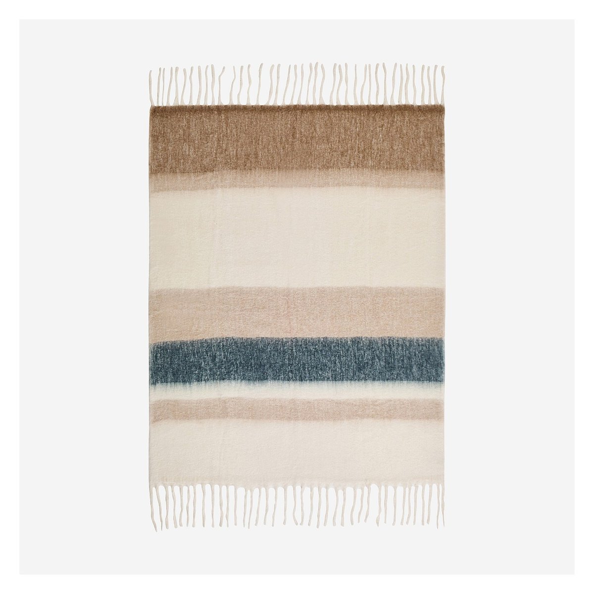 Plaid en laine BRUNA bleu, beige, HABITAT