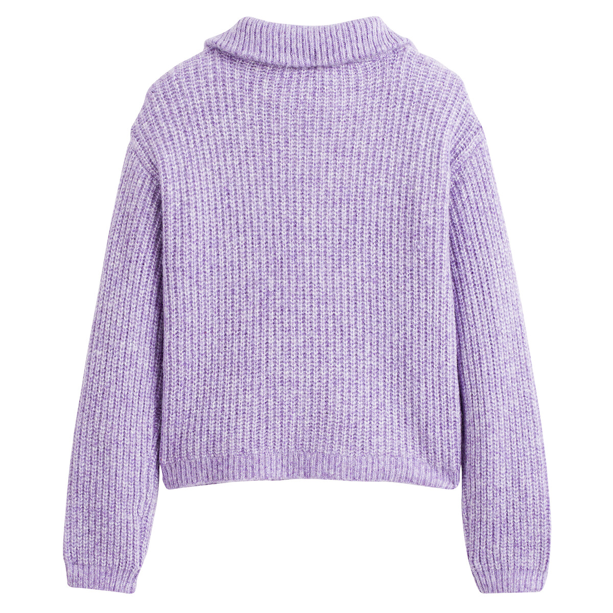 Half Zip Jumper in Chunky Knit purple, LA REDOUTE COLLECTIONS