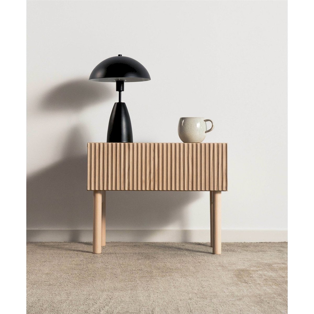 Table de chevet bois collection NOLIE noir, RECOLLECTION