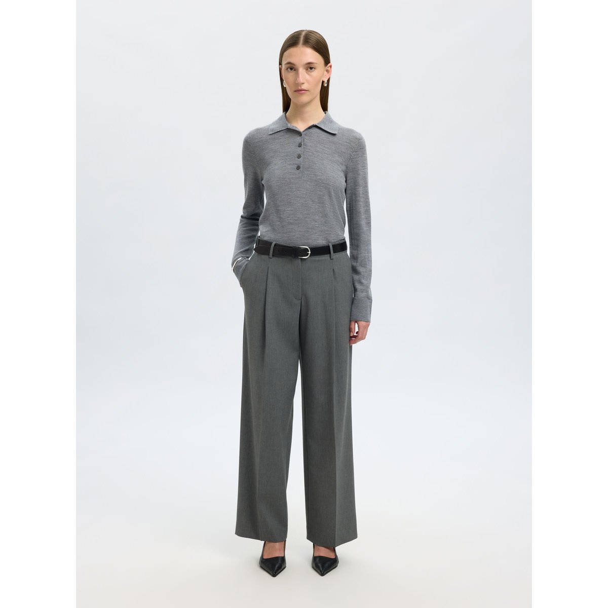 Pantalon De Costume medium grey melange, SELECTED