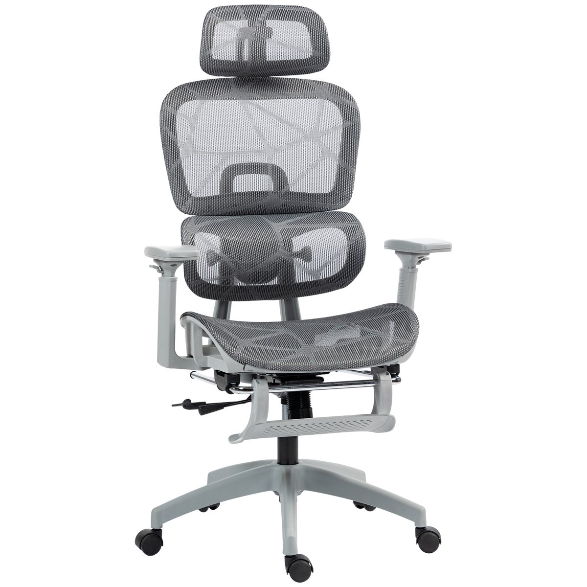 Chaise de bureau Maille (100 % polyester) gris, HOMCOM