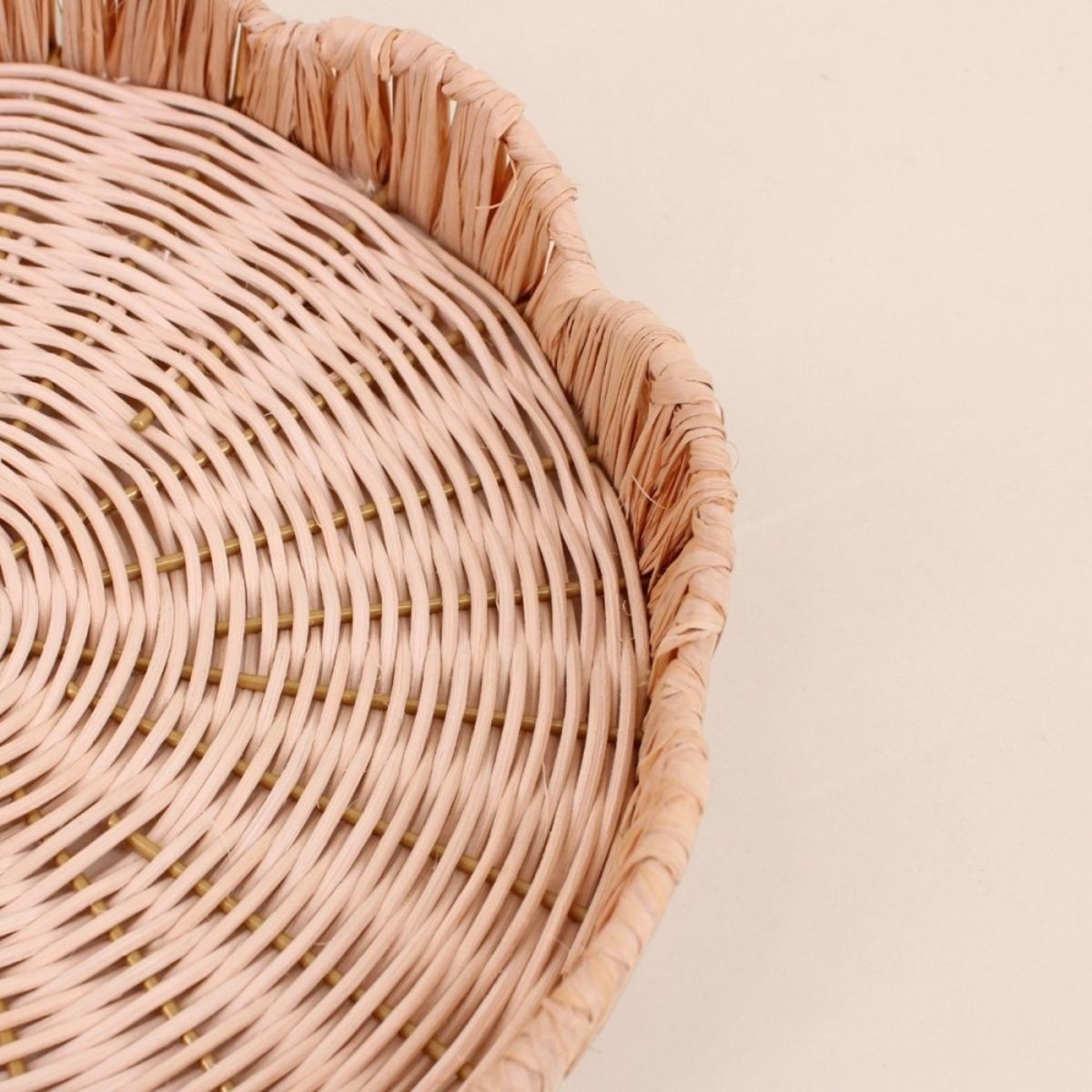Plateau rond en rotin 25cm naturel, ORNAMI