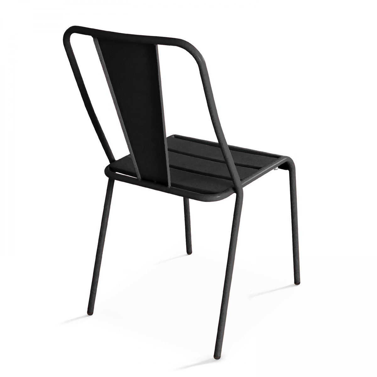 Salon de jardin table et 8 chaises bistrot en acier, PALAVAS gris anthracite, OVIALA