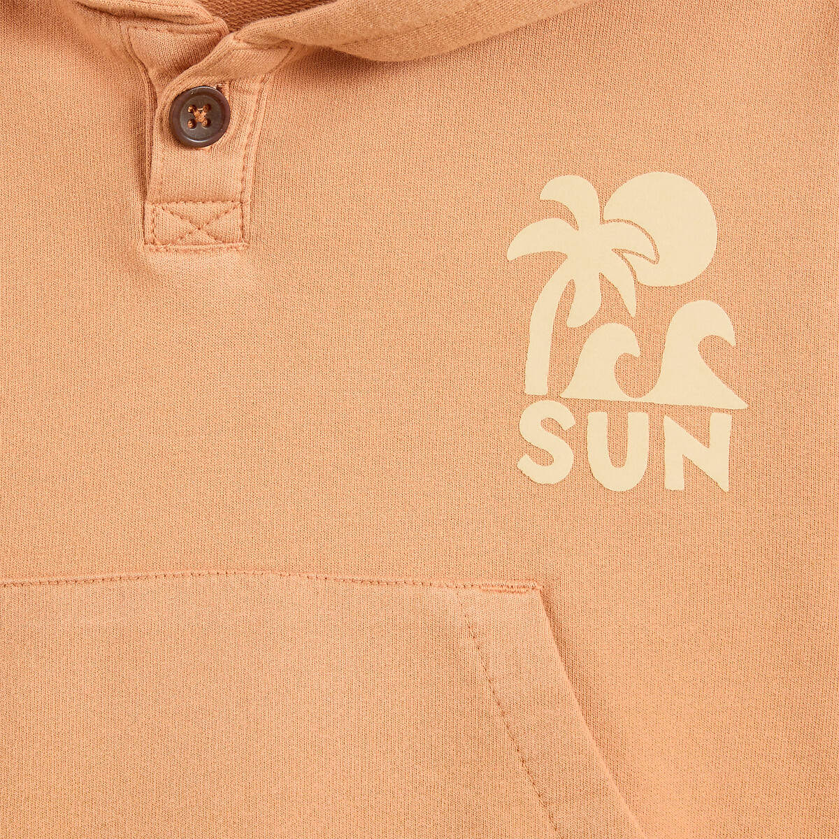 Hoodie with Kangaroo Pocket orange, LA REDOUTE COLLECTIONS