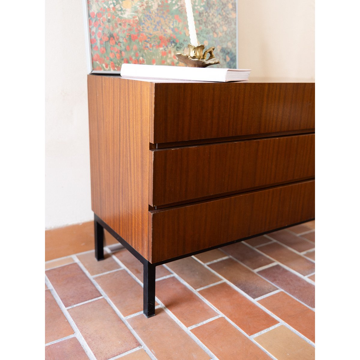 Sublime commode Olga N°1075 - Bon état bois foncé, DEBONGOUT