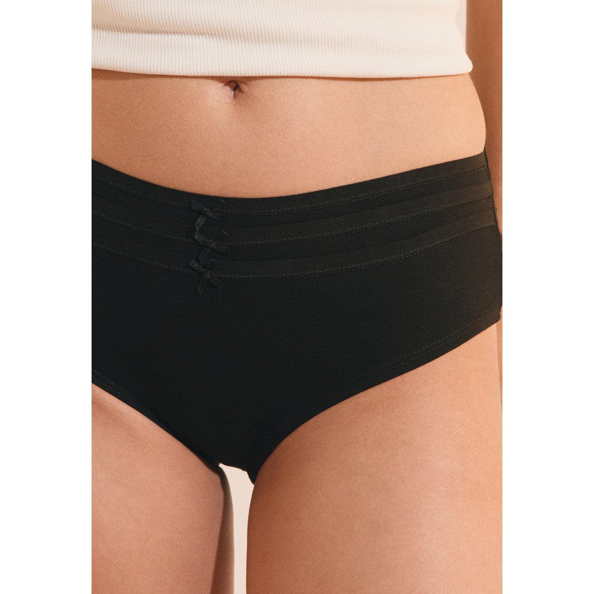 Lot de 3 hipsters en coton JACK noir, ETAM