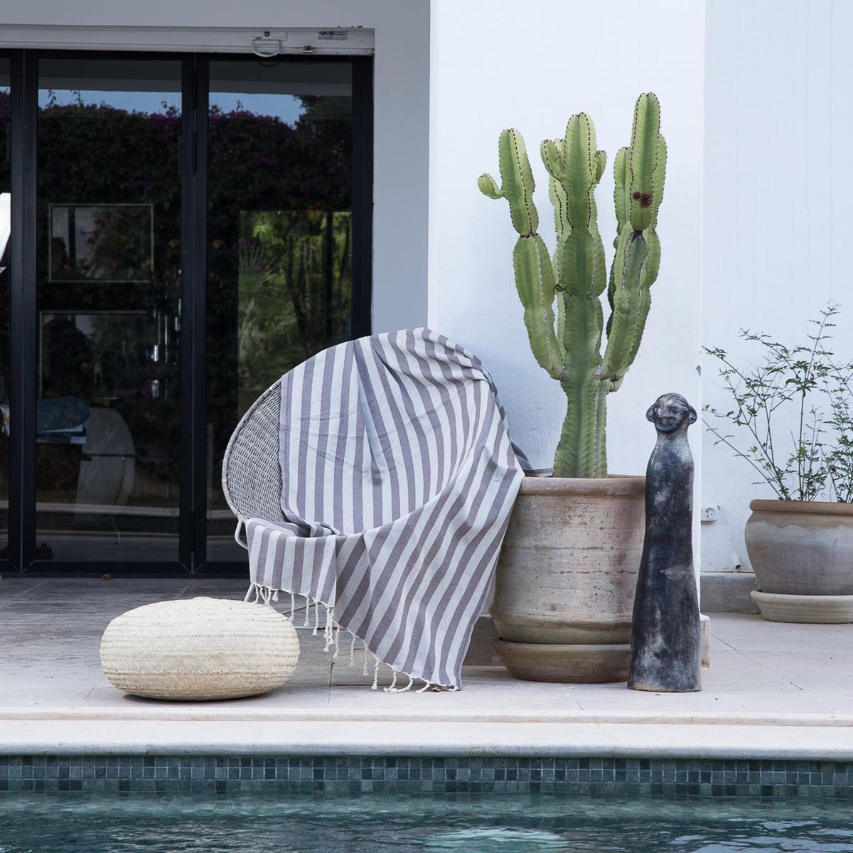 Fouta jacquard coton CAPRI taupe, FEBRONIE