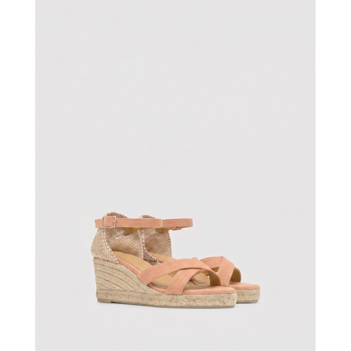 Espadrillas con zeppa in tela, Bruna pesca, CASTANER
