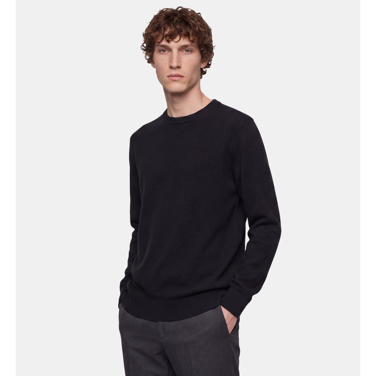 Pull lambron en laine noir, GALERIES LAFAYETTE