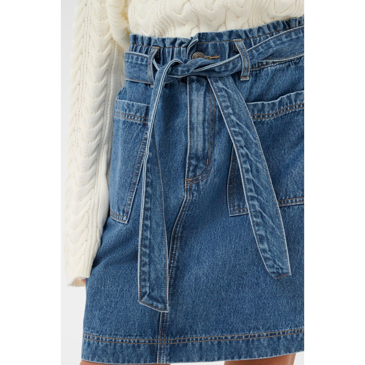 Jupe en jean bleu blue denim, KAFFE