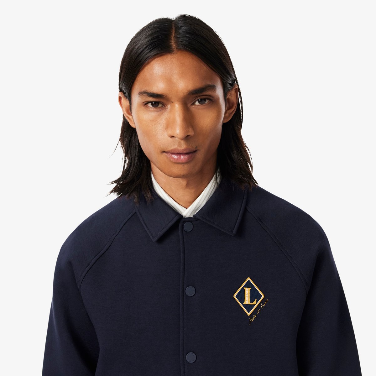 Veste varsity fabriquée en France badge bleu-mxq, LACOSTE