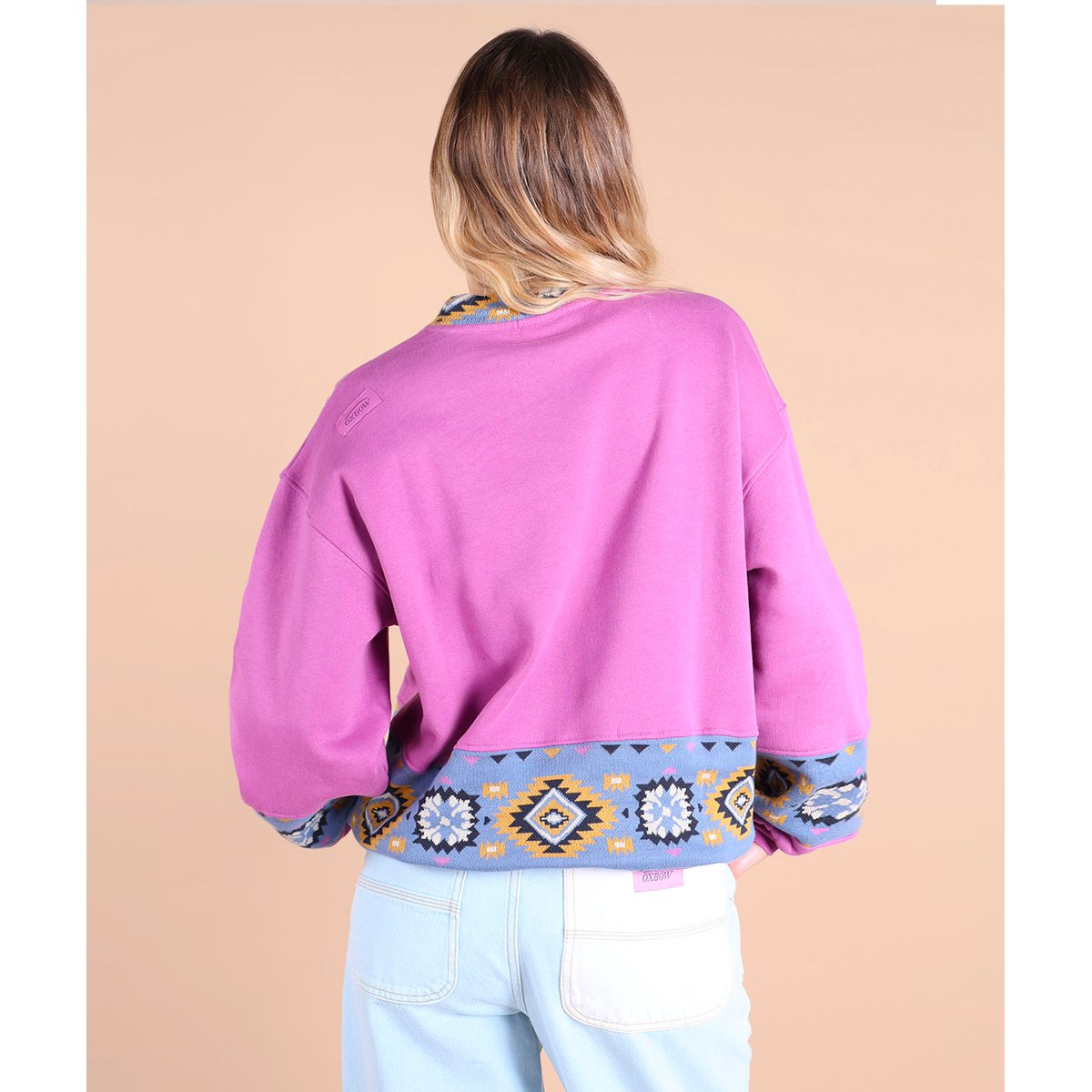 Crewneck avec jacquard artwork MIRAGE mulberry, OXBOW