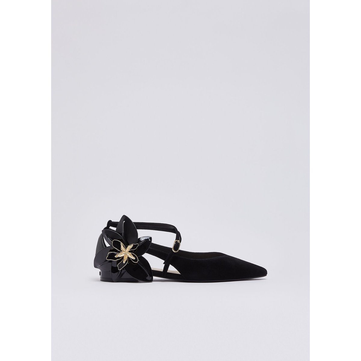 Ballerines avec maxi fleur noir, LIU JO