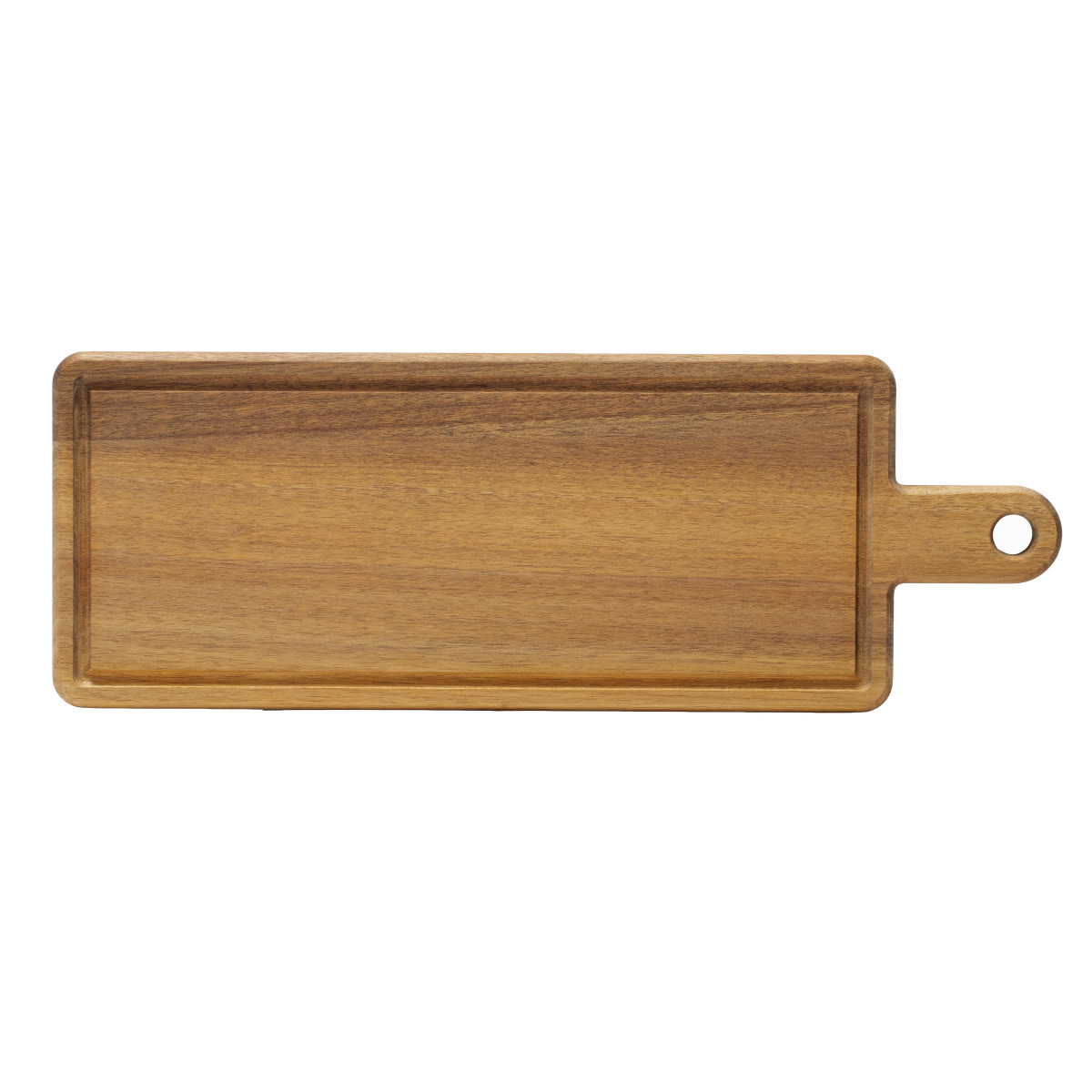 Planche à découper rectangulaire 48 x 17 x 1.5 cm avec rigole et poignée - bois, SABATIER TROMPETTE