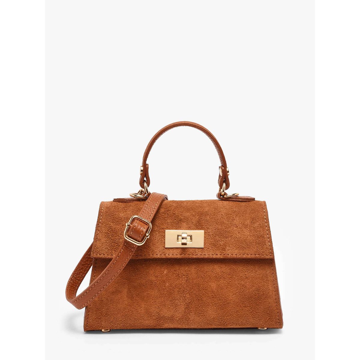 Sac porté épaule Velvet caviar cuir cuoio scuro, MILANO