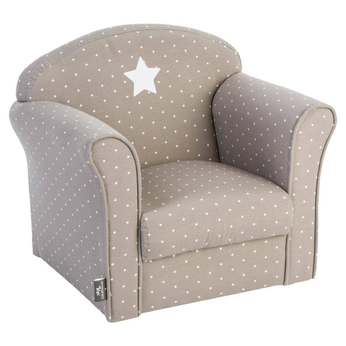 Fauteuil enfant en coton motifs étoiles CLUB beige, ATMOSPHERA FOR KIDS