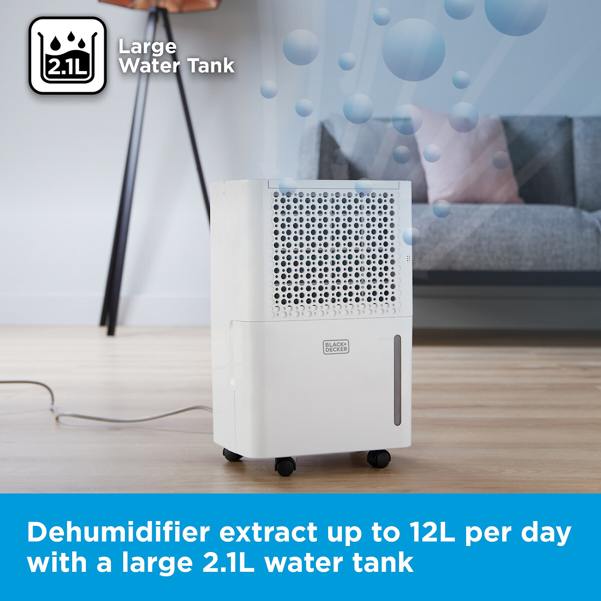 12L Dehumidifier - BXEH60016 white, BLACK & DECKER
