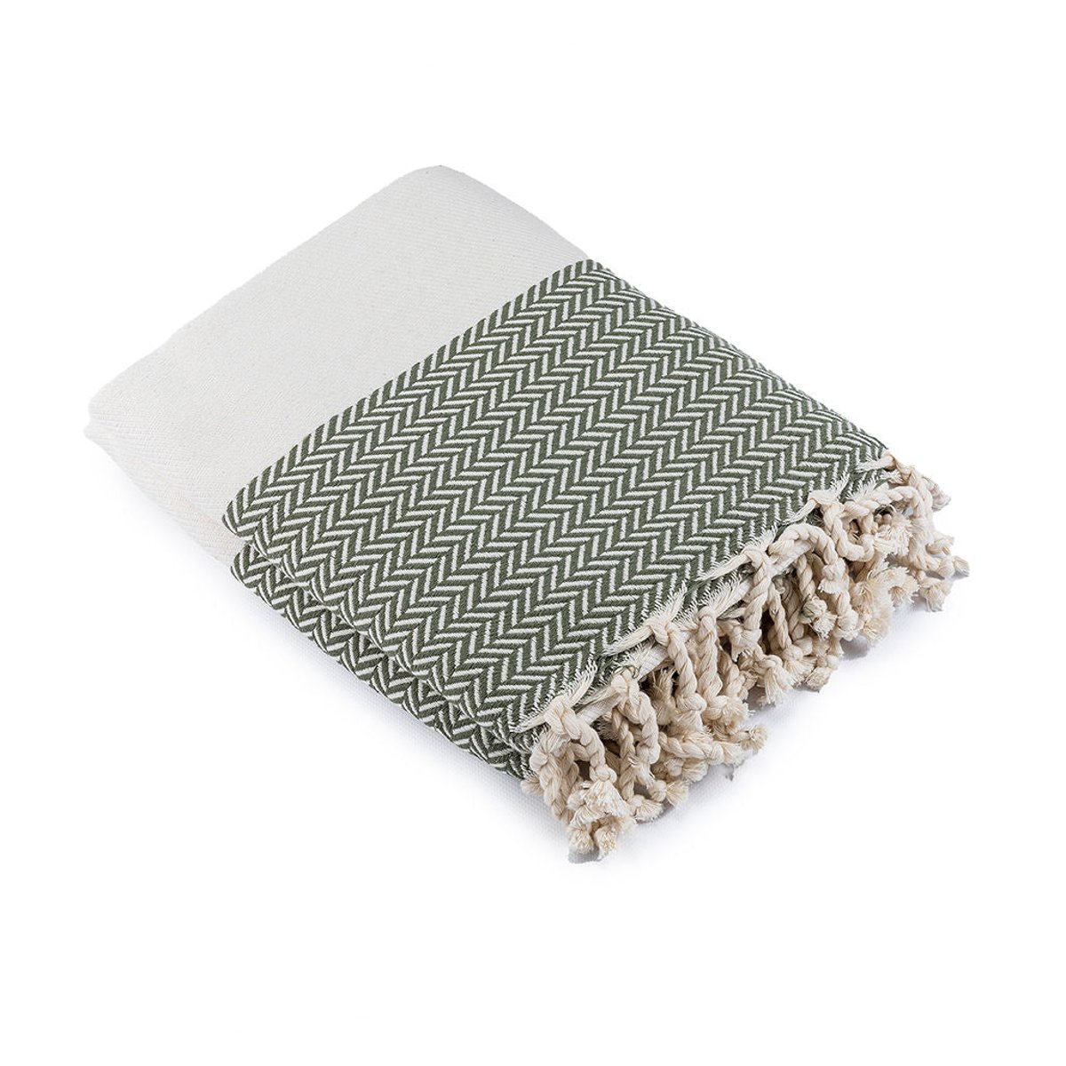 Plaid coton LIV vert olive, FEBRONIE