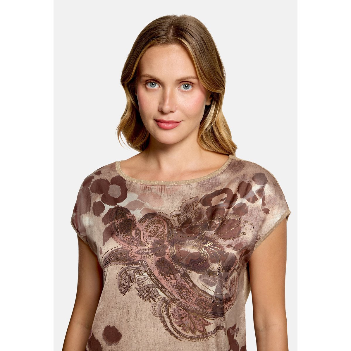 T-shirt façon blouse à impression brown/red, BETTY BARCLAY