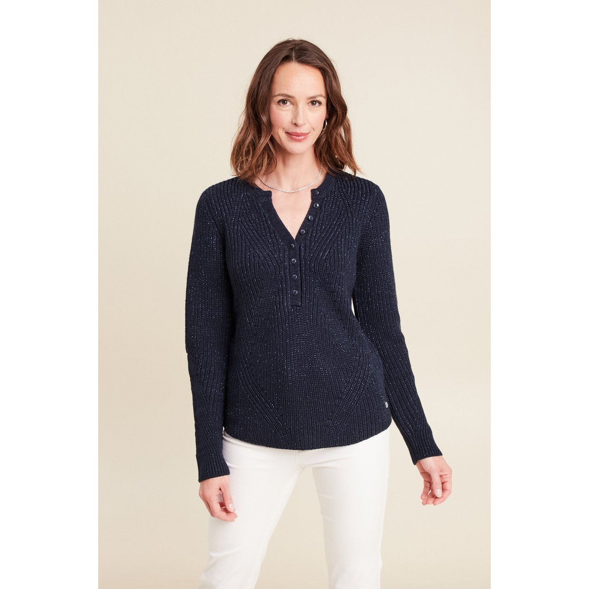 Pull manches longues bleu marine, BREAL