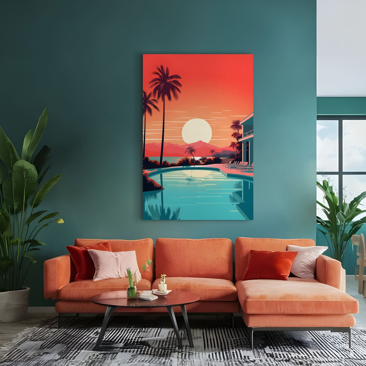 Tableau Mural Coucher De Soleil Tropical ARCHITECTURE tableau en verre synthétique, CEANOTHE