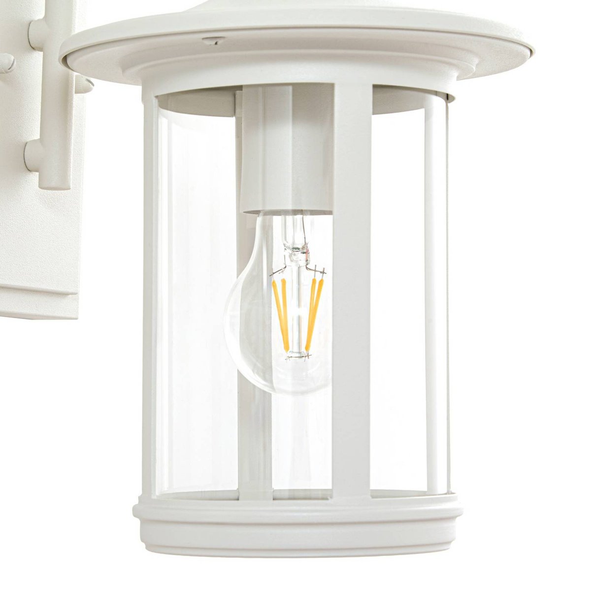Applique extérieure en aluminium antique blanc, transparent, LINDBY