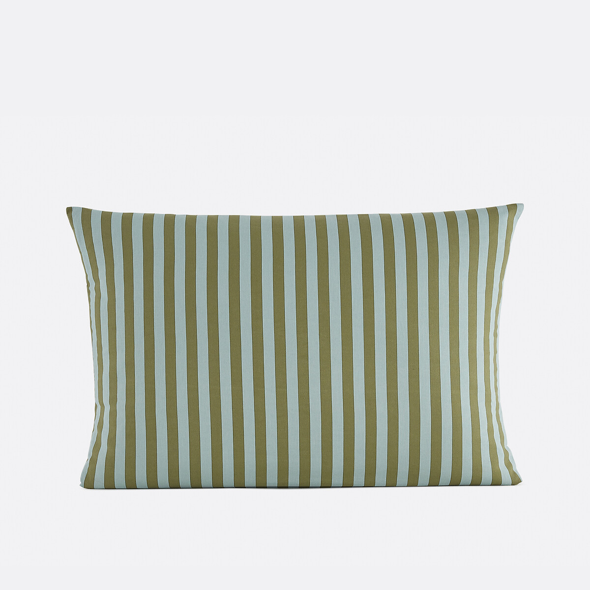 Parure de lit enfant, en 50% coton recyclé, taie rectangulaire, SACHA VERT rayé vert, LA REDOUTE INTERIEURS