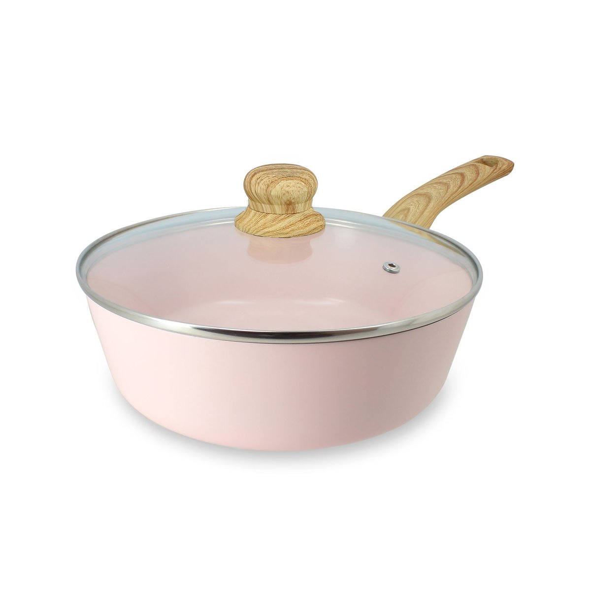 Sauteuse 24 cm en aluminium, COLORAMA rose, MENASTYL