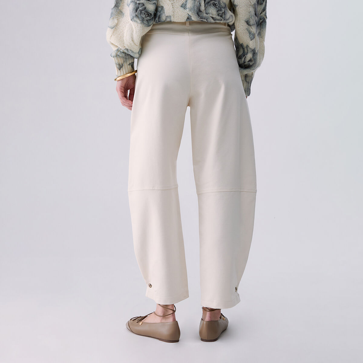 Pantalon ballon en punto milano blanc, LIU JO