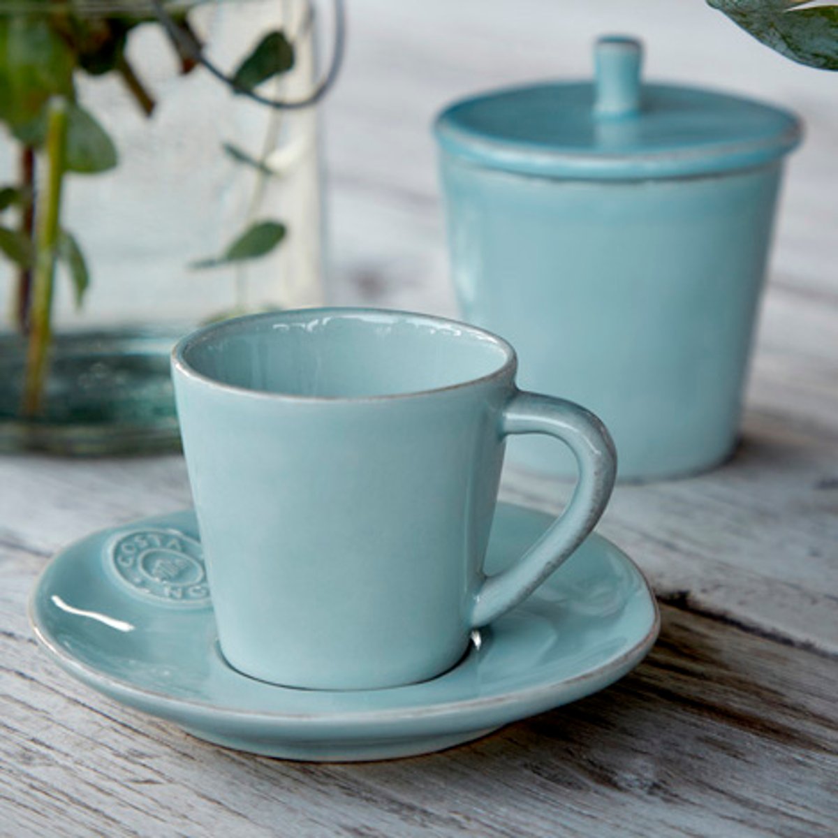 Tasse à café et soucoupe 0.07 L NOVA turquoise, COSTA NOVA